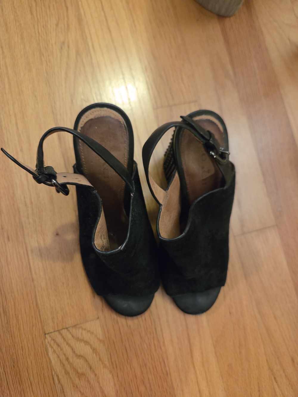 Coach Black Suede Open-Toe Slingback Mules